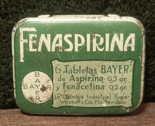 Antigua Lata De Fenaspirina 1940.