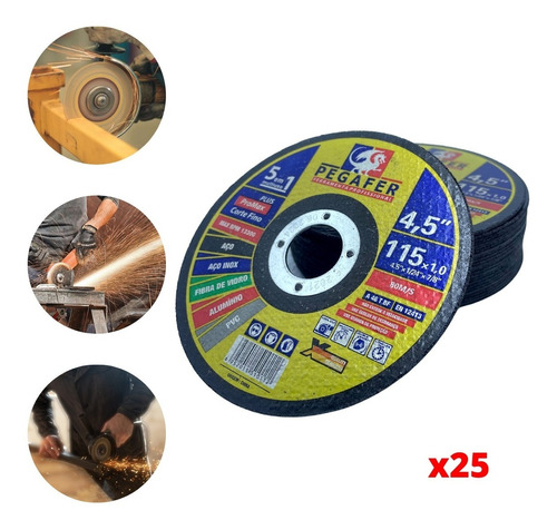 Disco De Corte Ferro Inox Pegatec 4.1/2 P/ Lixadeira Pequena