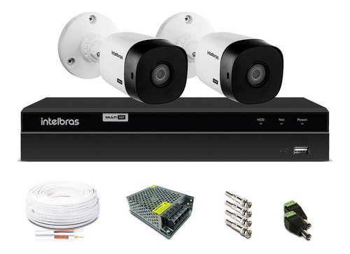 Kit Intelbras 2 Câmeras De Segurança 1080p Dvr 4 Canais