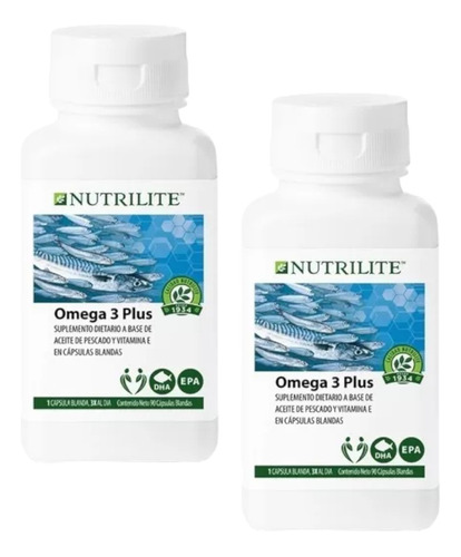 Vitaminas Nutrilite Omega 3 Plus 30 Capsulas Organico 2 Pzs Sabor Sin Sabor