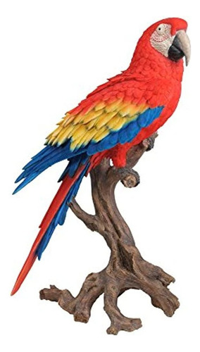 Hi-line Gift Ltd Estatua De Guacamayo Escarlata, Grande