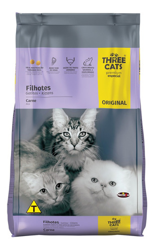 Comida Gato Three Cats Original Gatitos 15kg Con Regalo