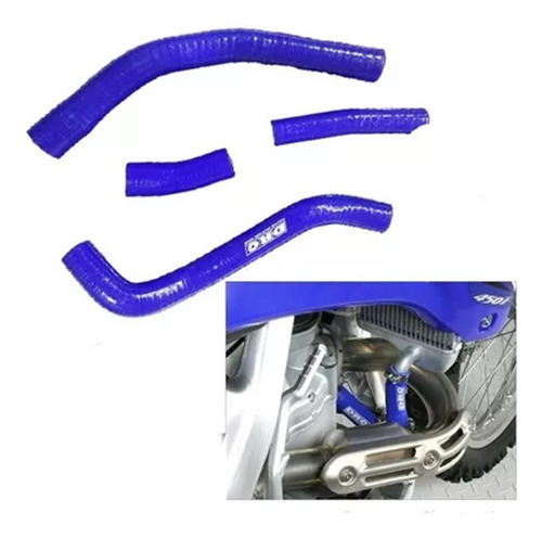 Kit Mangueras Radiador Drc Silicona Yzf 450 14-17 Azul - Powertech Motos