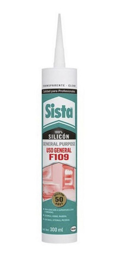 Silicón 100% Transparente 300ml Uso General F109 Sista