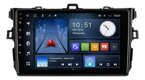 Estéreo Carplay 2gb For Toyota Corolla 2007-2013 Cámara Gps