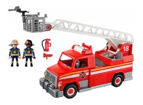 Imagen 2 de 6 de Playmobil 5682 Camion Bomberos Con Escalera Luz Playking