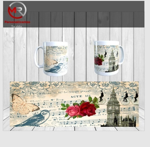 Imagen 7 de 10 de Plantillas Para Sublimar Tazas Motivo Vintage