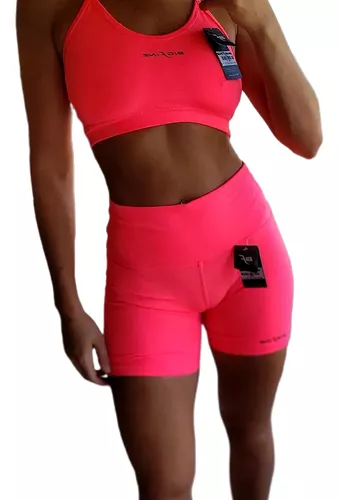 Conjunto Deportivo Mujer Uni Color Leggins Rosa - Apolo Active