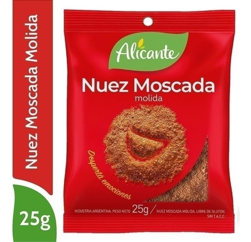 Nuez Moscada Molida Alicante 25grs Pack 3 Unid