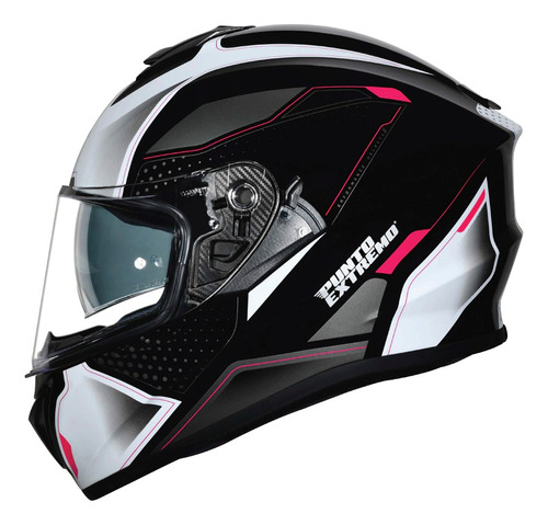 Casco Doble Visor Punto Extremo 981 Rider Rosa - Rvm  