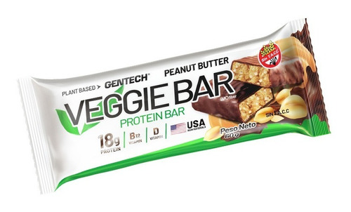 Imagen 1 de 1 de Veggie Protein Bar Gentech X10 Vegano
