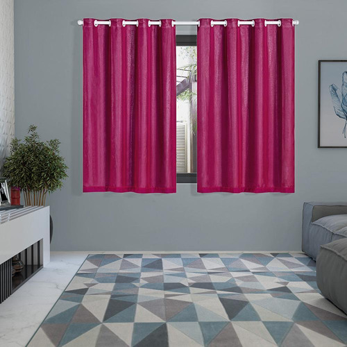 Cortina Blackout Voil 2,80 X 1,60 Sala Quarto Blecaute Pink