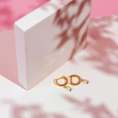 Aretes Pavoi Mujer Oro Amarillo Chapado En Oro 14 Quilates