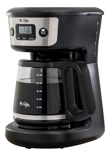 Mr. Coffee Cafetera Programable Para 12 Tazas, Color Negro .
