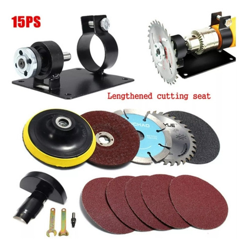 15 Pcs Kit Taladro Esmeriladora Pulidora Cortadora Discos