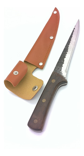 Cuchillo Carnicero Rustico Hoja Delgada Filetero Con Funda