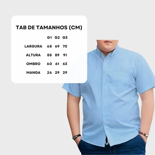 Camisa social sales masculina tamanho grande