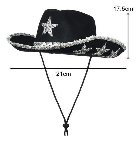 Sombrero De Vaquero Con Correa Ajustable Para La Barbilla,