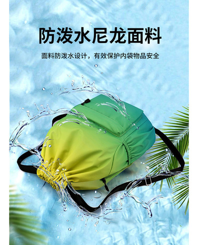 Mochila Con Cordón Impermeable Para Viajes Al Aire Libre