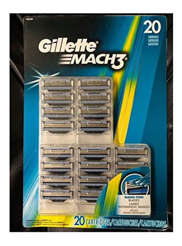 Afeitadoras Gillettee Mach3 cartuchos (20 ct.)