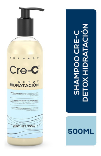 Shampoo anticaída Cre-c detox Hidratacion 500 Ml