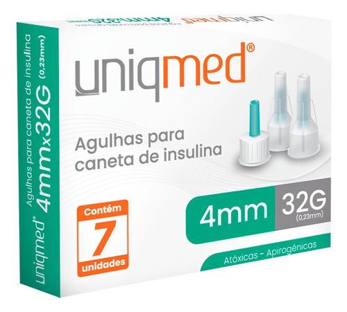 Agulhas Para Caneta De Insulina 4mmx32g Cx 7un Uniqmed
