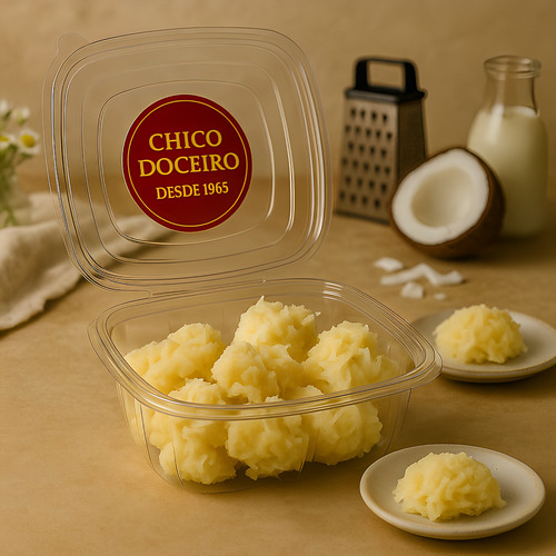 Kit 4 Potes De Doce Cocada Branca 250g Caseira Artesanal