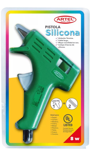 Pistola De Silicón Artel + 12 Barras Chicas De Regalo.