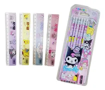 Comprar Set Papelería 12 Colores Borrables, Sacapuntas  Y 4 Reglas