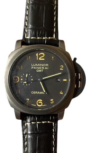 Reloj Panera.i Lumino.r 3 Days 1950 Gmt 44mm Automático Negr Negro Negro Negro (Usado)