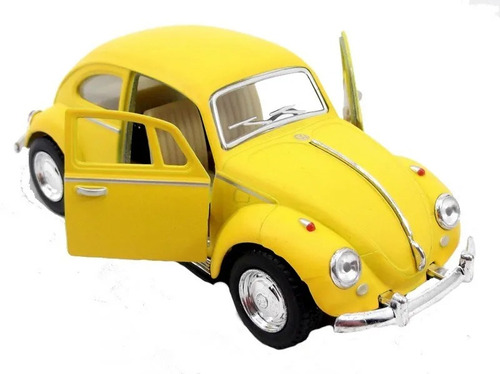 Miniatura Metal Volkswagen Fusca Amarelo Fosco 1967 Kt5057dm