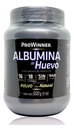 Albumina De Huevo 500 Grs Sin Sabor Prowinner.