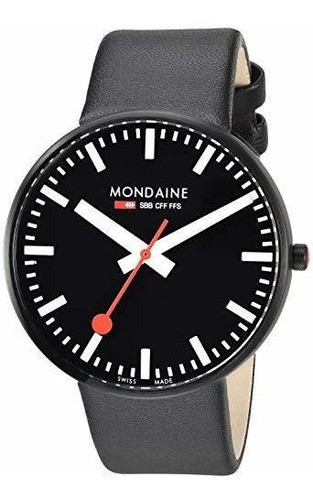 Mondaine 'sbb' Reloj De Cuarzo De Acero Inoxidable Y Cuero,