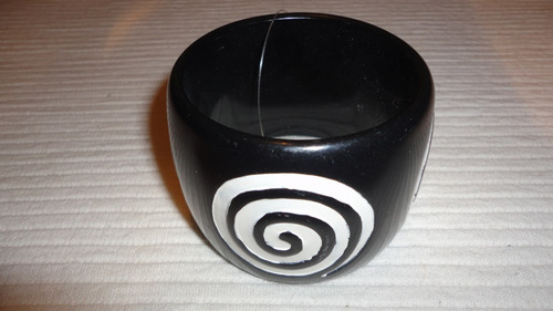 Pulsera Negro Y Espiral Blanco. Bisutería Fina Importada