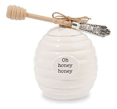 Mud Pie Honey Pot Serving Set Blanco