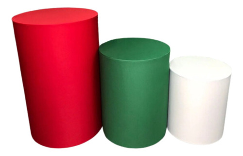 Trio Capas De Cilindros Vermelho, Verde E Branco