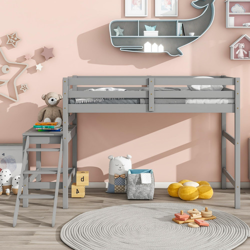 Rorigat Cama Baja Tipo Loft De Tamaño Individual Con Gris Nombre Del Diseño
