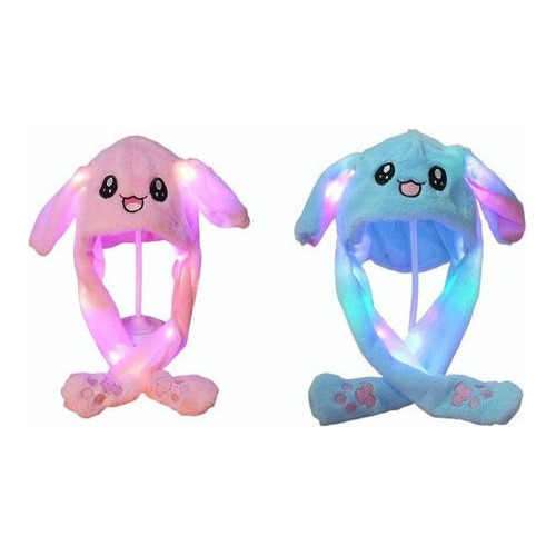 Gorro Con Luz Suave Levanta Orejas Movibles Kawaii 2 Unit