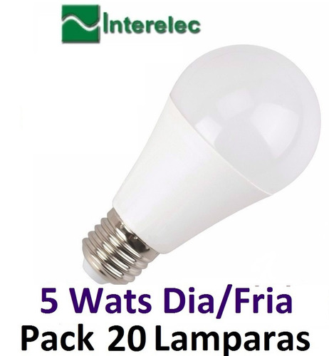 Lampara Foco Led 5w Dia Fria Interelec X 20u Oferta E Flex