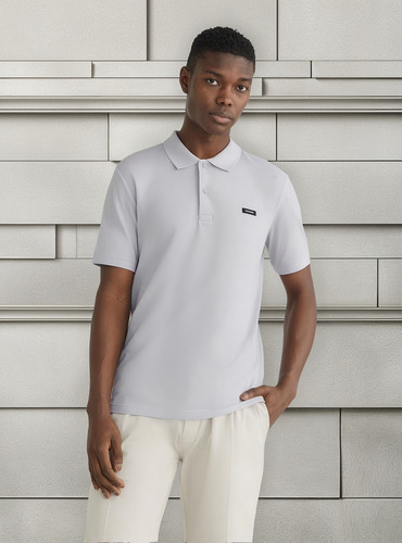Polo Slim Button Gris Calvin Klein