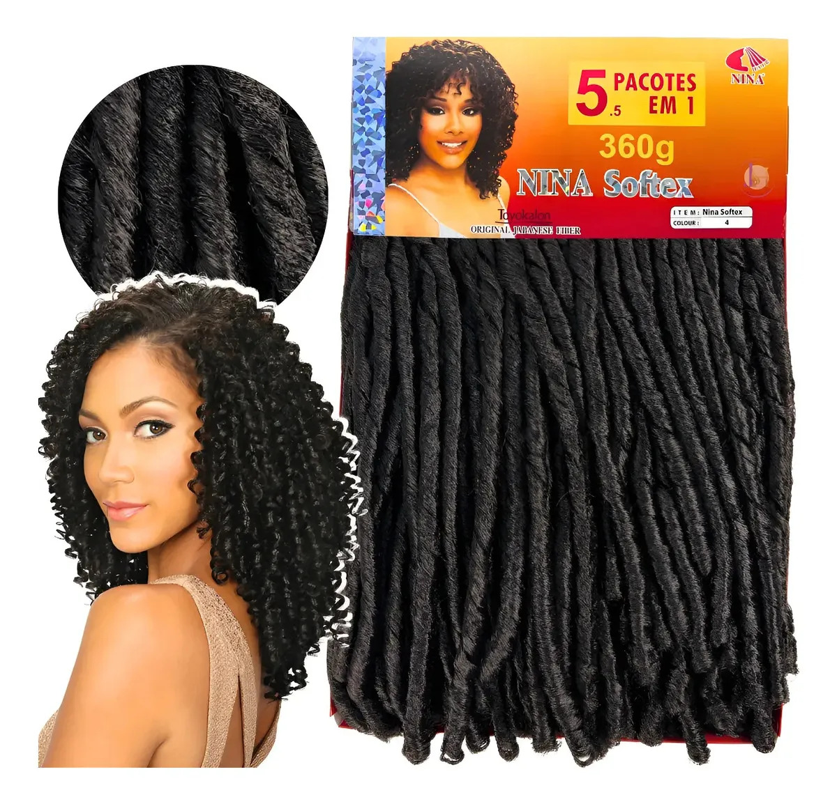 Cabelo Nina Softex 360 Gramas Crochet Braid Cor Castanho Medio #4