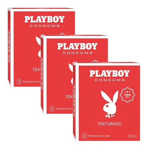 Preservativos Texturados X9 Unidades 3 Cajas Playboy Premium