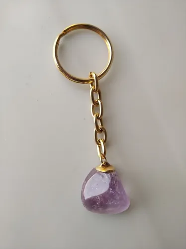 Llavero De Cuarzo De Amatista
