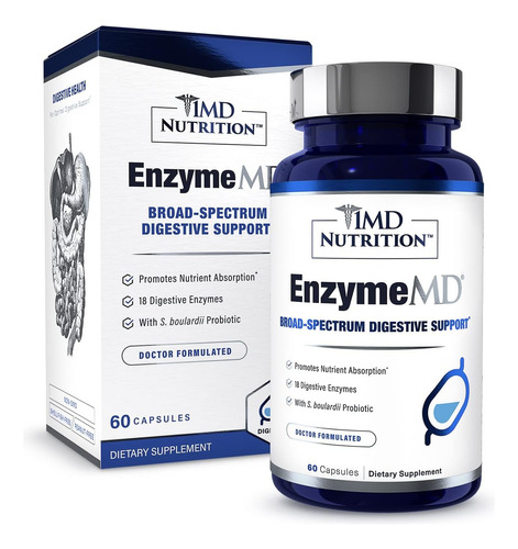 Enzymemd 18 Enzimas Digestivas Base De Plantas 60 Cap