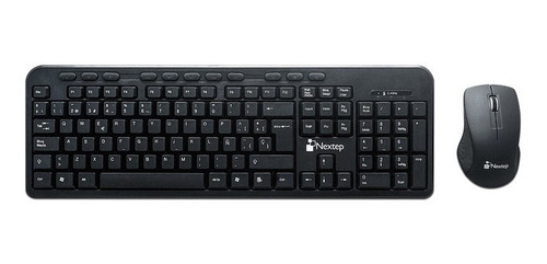 Imagen 1 de 2 de Teclado Y Mouse Inalámbricos Nextep, Usb. Color Negro.