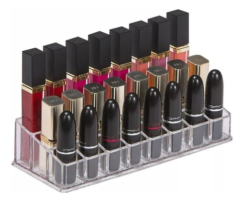 Cosmetiquero Acrilico Caja Maquillaje Organizador 24 Labial