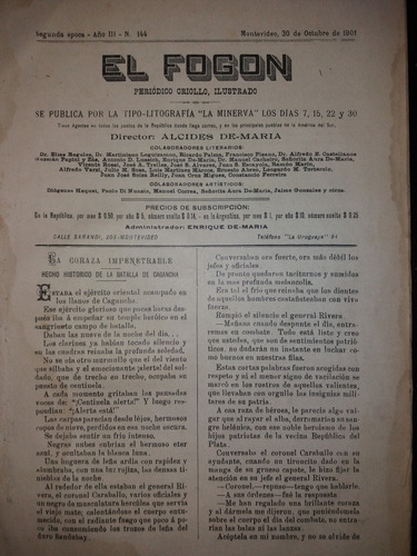Revista 1901 General Manuel Caraballo Y A. Chiesa Tacuarembo