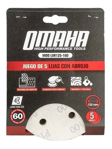 Lijas Con Abrojo 125 Mm Para Rotoorbital Omaha