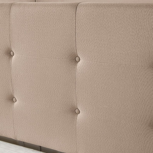 Base Para Cama King Size En Madera Con Cabecera De Lino Color Beige