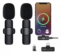 Comprar Micrófonos Inalámbricos Solapa 2 En 1 Para iPhone/tipo C Color Negro